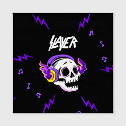 Холст квадратный Slayer неоновый череп, цвет: 3D-принт — фото 2