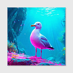 Холст квадратный Подводная чайка, цвет: 3D-принт — фото 2