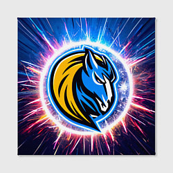 Холст квадратный Даллас Маверикс логотип в искрах, цвет: 3D-принт — фото 2