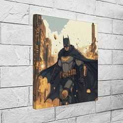 Холст квадратный Бэтмен и разрушенный город, цвет: 3D-принт — фото 2