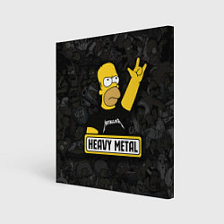 Холст квадратный Heavy metal Гомер симпсон, цвет: 3D-принт