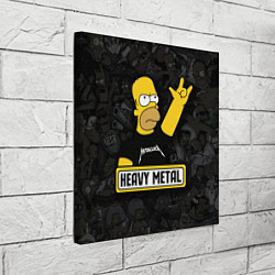 Холст квадратный Heavy metal Гомер симпсон, цвет: 3D-принт — фото 2