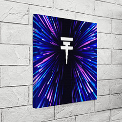 Холст квадратный Tokio Hotel neon energy, цвет: 3D-принт — фото 2