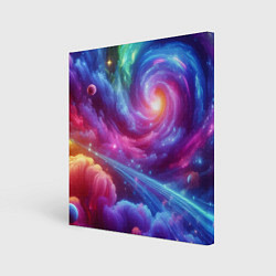 Холст квадратный Neon space fantasy, цвет: 3D-принт