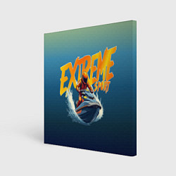 Холст квадратный Экстремальный гидроцикл, цвет: 3D-принт