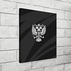 Холст квадратный Герб России чёрно-серый абстрактный, цвет: 3D-принт — фото 2