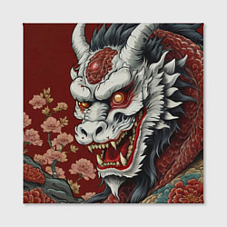 Холст квадратный Татуировка дракона в стиле ирезуми, цвет: 3D-принт — фото 2