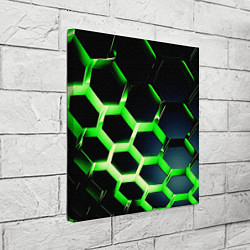 Холст квадратный Neon Honeycombs, цвет: 3D-принт — фото 2