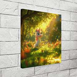 Холст квадратный Единорог в летнем лесу, цвет: 3D-принт — фото 2