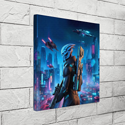 Холст квадратный Mass Effect - neon glow fantastic, цвет: 3D-принт — фото 2