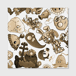Холст квадратный Растения против зомби в бежевых тонах, цвет: 3D-принт — фото 2