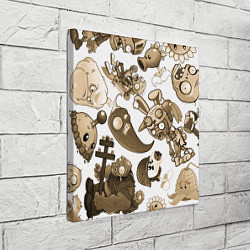 Холст квадратный Растения против зомби в бежевых тонах, цвет: 3D-принт — фото 2