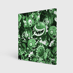 Холст квадратный Растения против зомби в зеленом цвете, цвет: 3D-принт