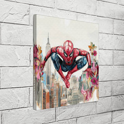 Холст квадратный Человек паук паркур, цвет: 3D-принт — фото 2