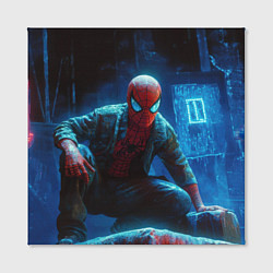 Холст квадратный Человек паук сидя, цвет: 3D-принт — фото 2