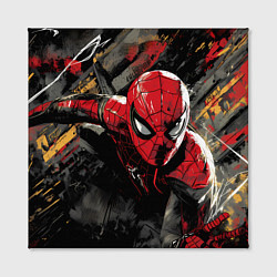 Холст квадратный Человек-паук и красная краска, цвет: 3D-принт — фото 2