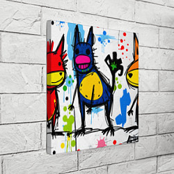Холст квадратный Веселые зверята, цвет: 3D-принт — фото 2