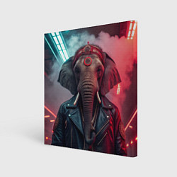 Холст квадратный Cyberpunk elephant, цвет: 3D-принт