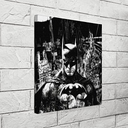 Холст квадратный Бэтмен черно-белый стиль, цвет: 3D-принт — фото 2