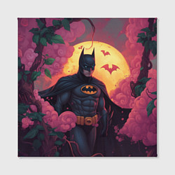 Холст квадратный Бэтмен и дерево с цветами, цвет: 3D-принт — фото 2