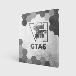 Холст квадратный GTA6 - white gradient, цвет: 3D-принт