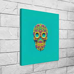 Холст квадратный Цветочный череп, цвет: 3D-принт — фото 2