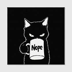 Холст квадратный Angry black cat nope, цвет: 3D-принт — фото 2
