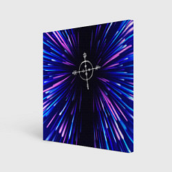 Холст квадратный Megadeth neon energy, цвет: 3D-принт