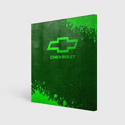 Холст квадратный Chevrolet - green gradient, цвет: 3D-принт