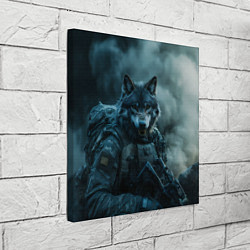 Холст квадратный Волк солдат, цвет: 3D-принт — фото 2