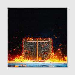 Холст квадратный Хоккейные ворота в огне, цвет: 3D-принт — фото 2