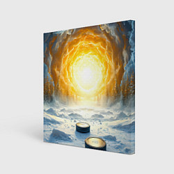 Холст квадратный Шайбы в лесу, цвет: 3D-принт