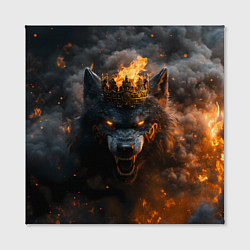 Холст квадратный Волк в огне, цвет: 3D-принт — фото 2