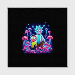 Холст квадратный Неоновые Рик и Морти - нейроарт фантазия, цвет: 3D-принт — фото 2