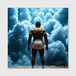 Холст квадратный Мухаммед Али в синем дыму, цвет: 3D-принт — фото 2