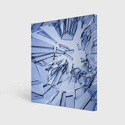 Холст квадратный Текстура разбитого стекла, цвет: 3D-принт