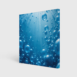 Холст квадратный Синяя вода с пузырями, цвет: 3D-принт