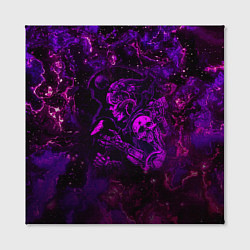 Холст квадратный Неоновый самурай в космосе, цвет: 3D-принт — фото 2