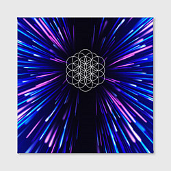 Холст квадратный Coldplay neon energy, цвет: 3D-принт — фото 2