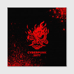 Холст квадратный Cyberpunk 2077 - red gradient, цвет: 3D-принт — фото 2