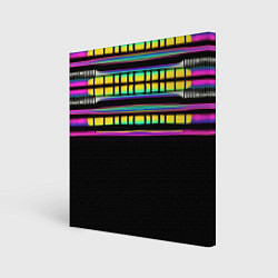 Холст квадратный Неоновая половинка, цвет: 3D-принт