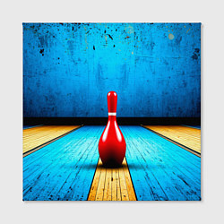 Холст квадратный Красная кегля на синем, цвет: 3D-принт — фото 2