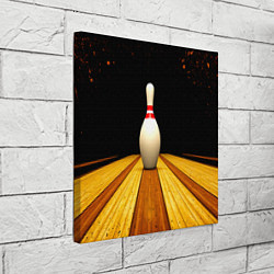 Холст квадратный Кегля для боулинга на черном, цвет: 3D-принт — фото 2