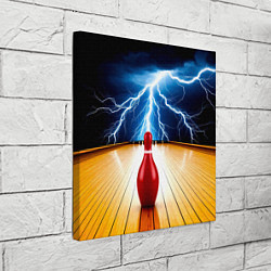 Холст квадратный Кегля для боулинга и молния, цвет: 3D-принт — фото 2