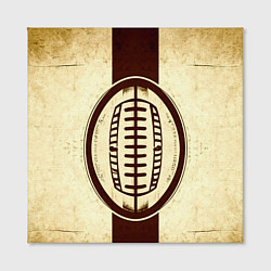 Холст квадратный Мяч регби на бежевом, цвет: 3D-принт — фото 2