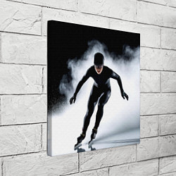 Холст квадратный Скоростной бег на коньках в черном, цвет: 3D-принт — фото 2