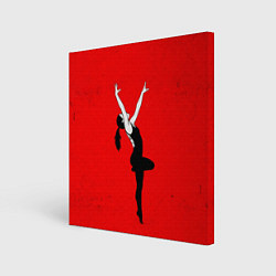 Холст квадратный Спортивная гимнастика на красном, цвет: 3D-принт