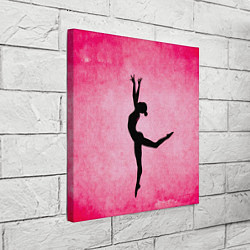 Холст квадратный Спортивная гимнастика на розовом, цвет: 3D-принт — фото 2