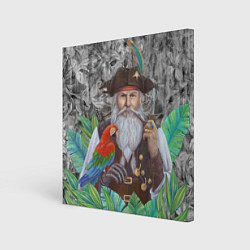 Холст квадратный Пират с попугаем, цвет: 3D-принт