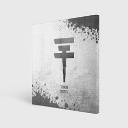 Холст квадратный Tokio Hotel - white gradient, цвет: 3D-принт